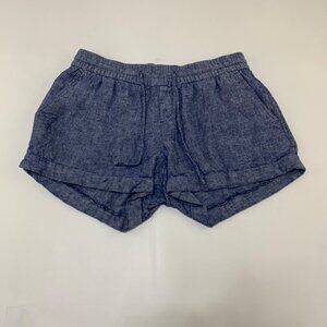 Old Navy Blue Chambray Linen Blend Pull On Shorts XS